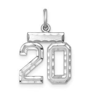 Sterling Silver, Varsity Collection, Small D/C Pendant, Number 20
